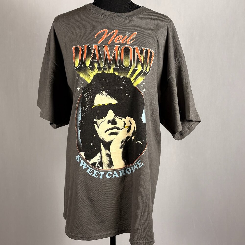Neil Diamond | Oversized Vintage Wash T-Shirt | XXL | Gray